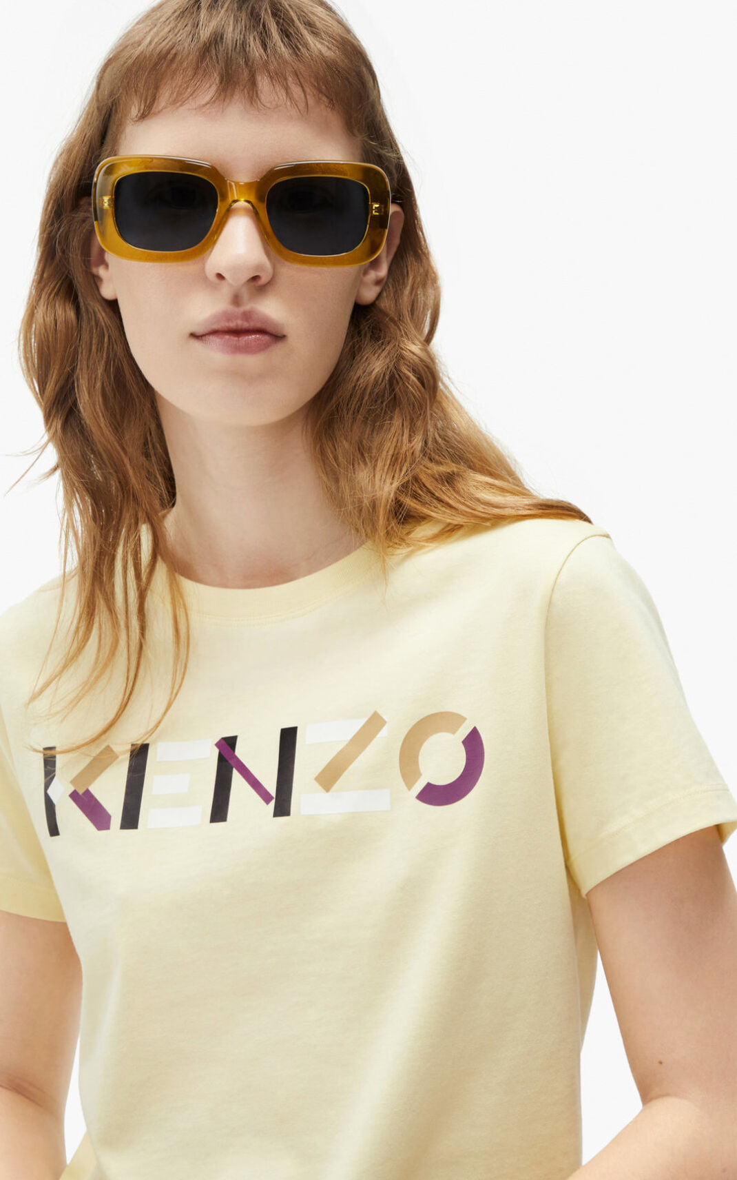 T Shirt Kenzo Femme with multicoloured logo Blanche JVBND-1260